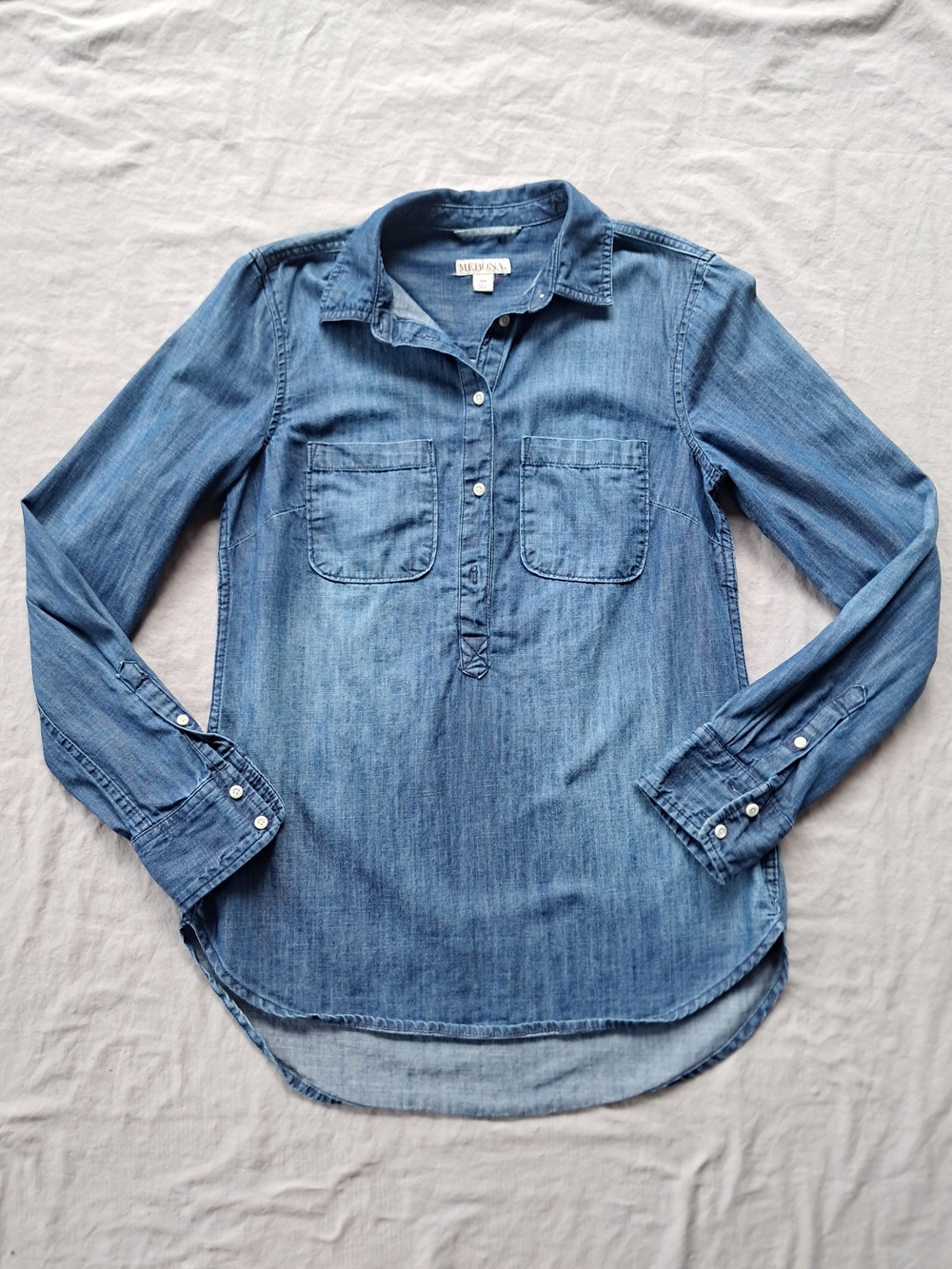 Merona Blue Denim Button-Front Shirt